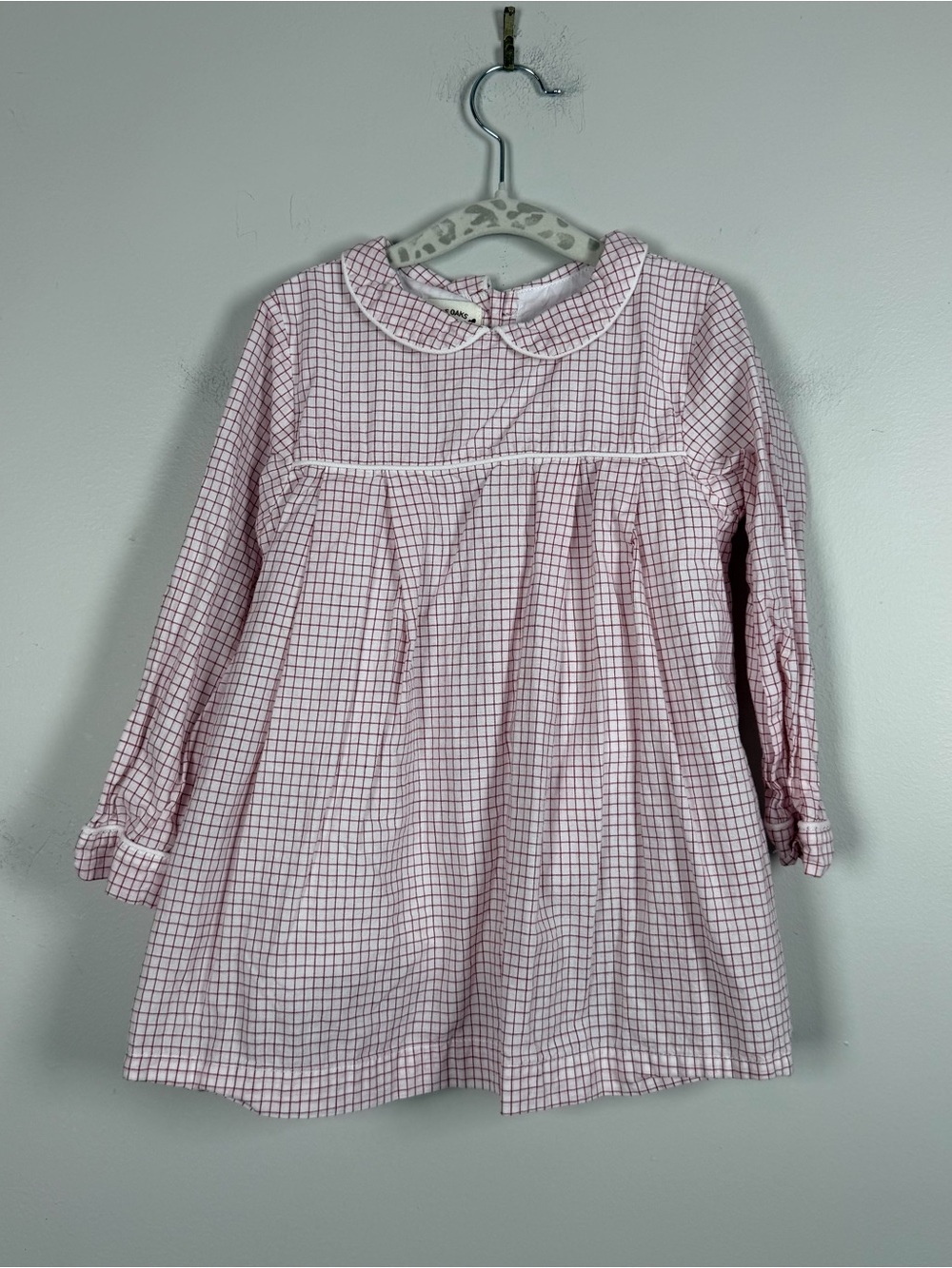 The Oaks Apparel Girl’s Red White Checkered Cotton Dress Preppy School Size 4